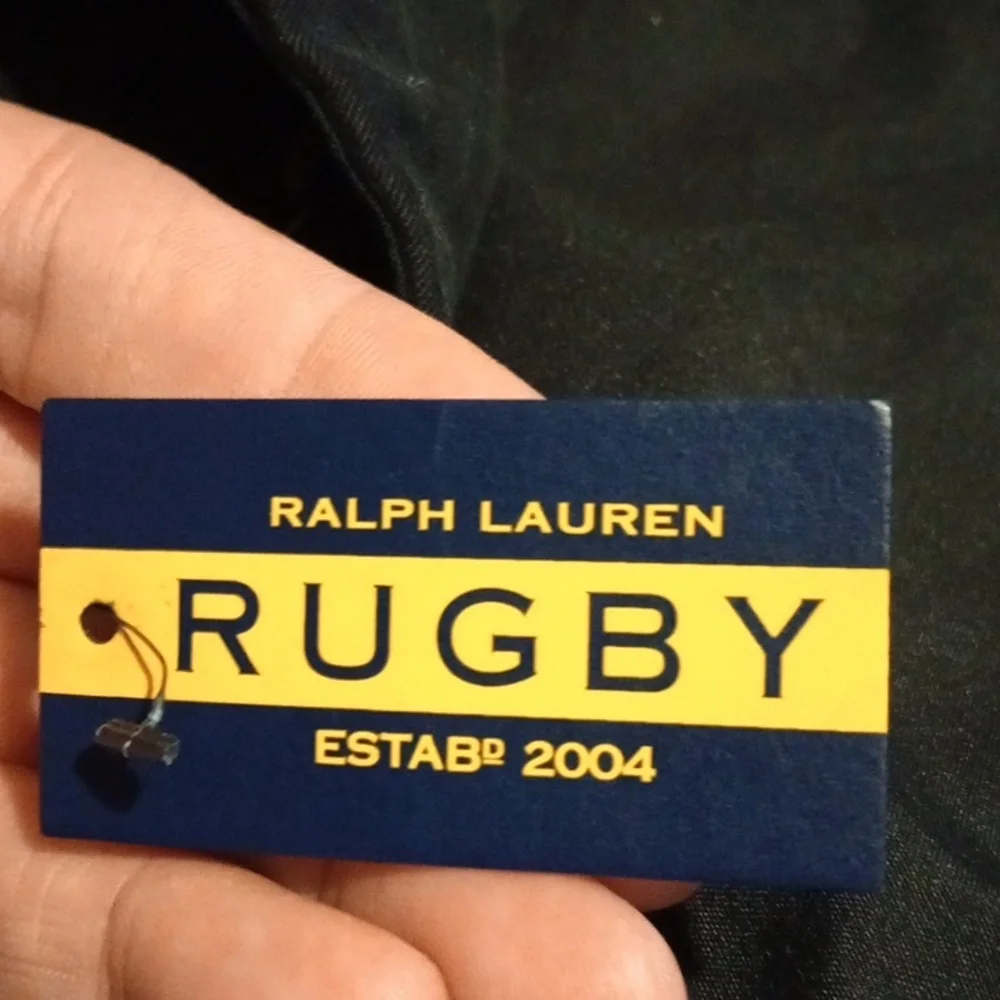 Ralph Lauren Rugby Hat, NWT,  XLarge,Black with White Stripes. Old English R, - Picture 3 of 6